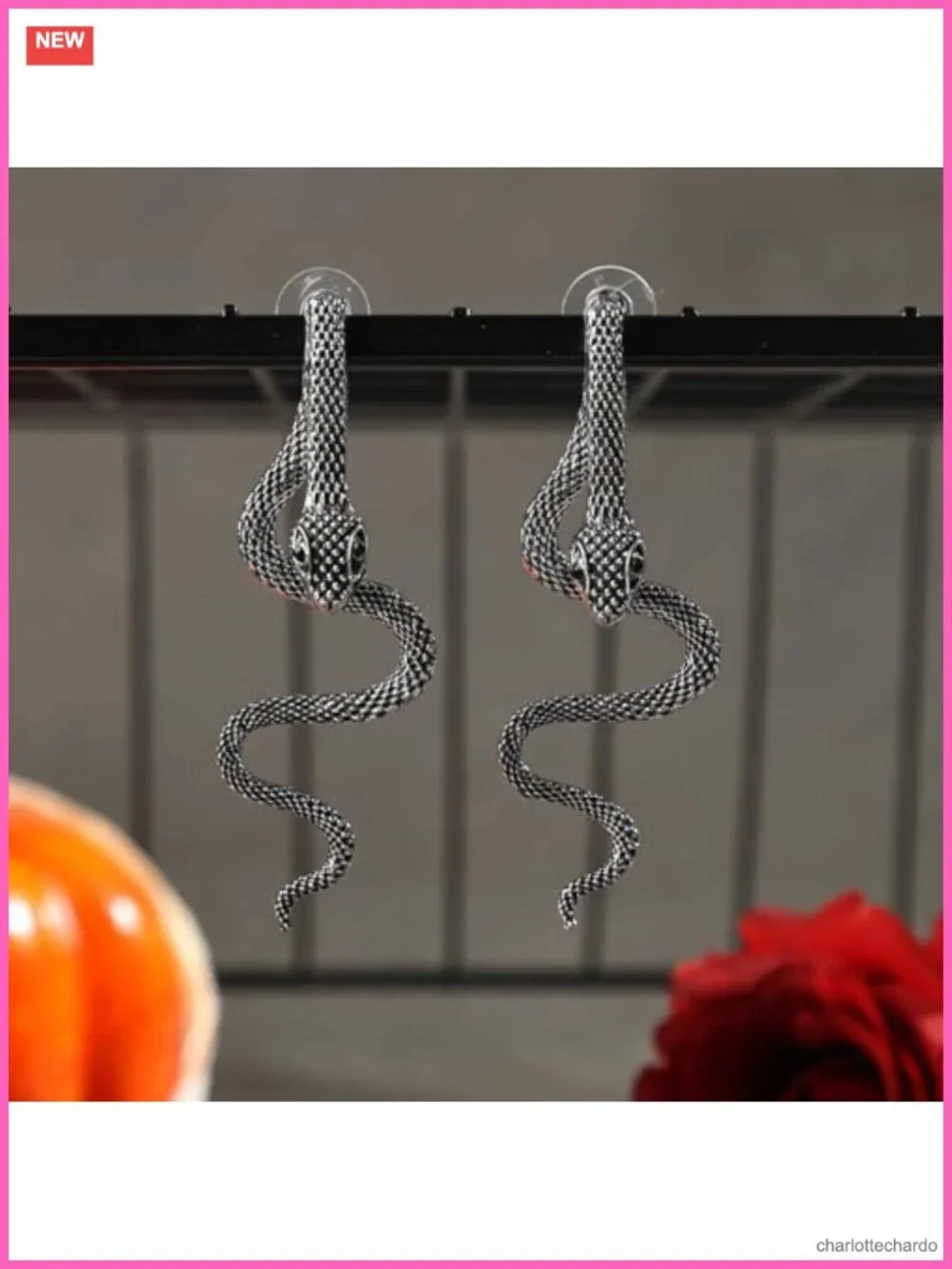 Vintage Goth Snake Drop Dangle Statement Earrings for Women